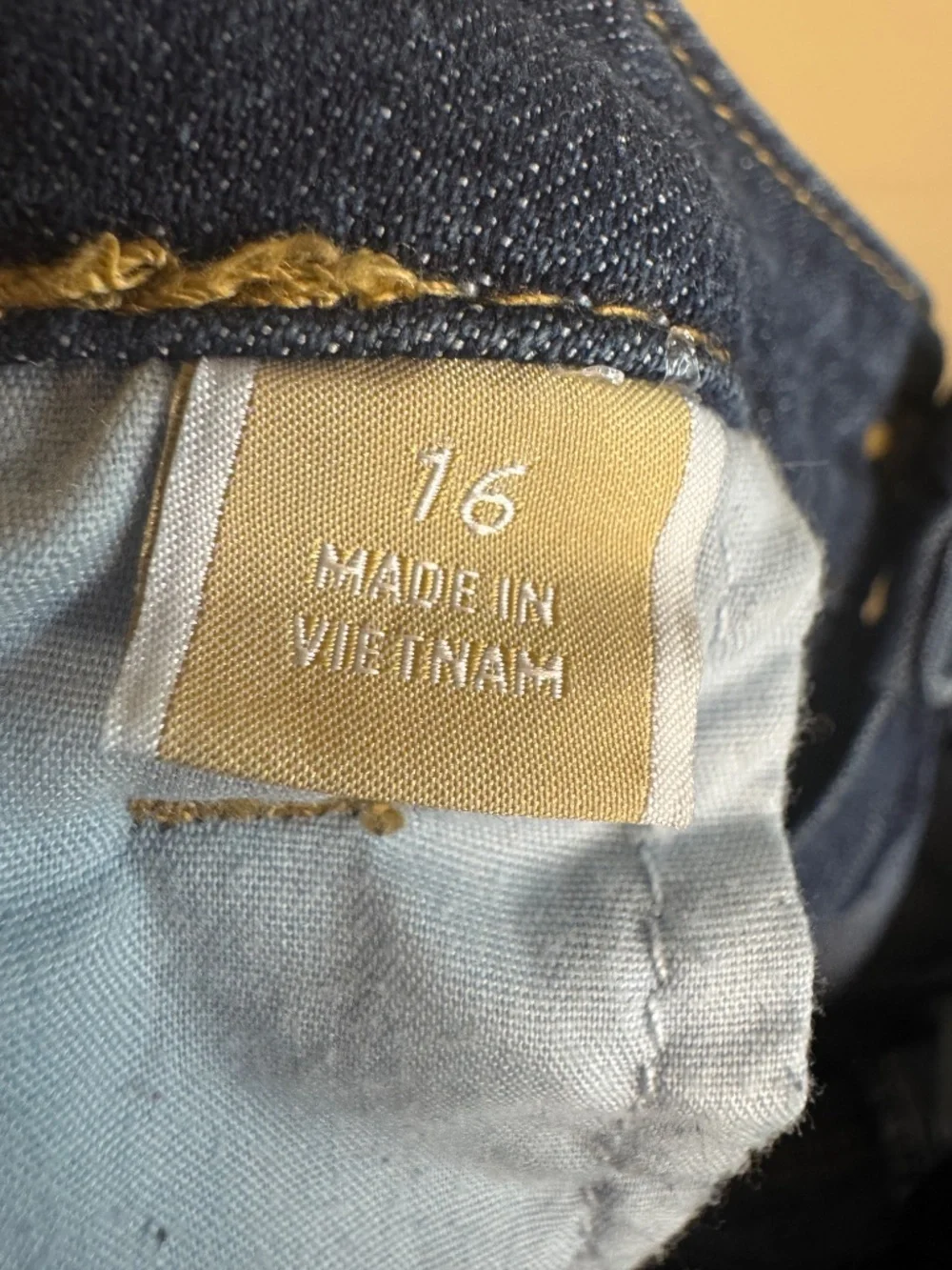 Michael Kors Women's Blue Sailor Button Jeans. Gold hardware. Size 16